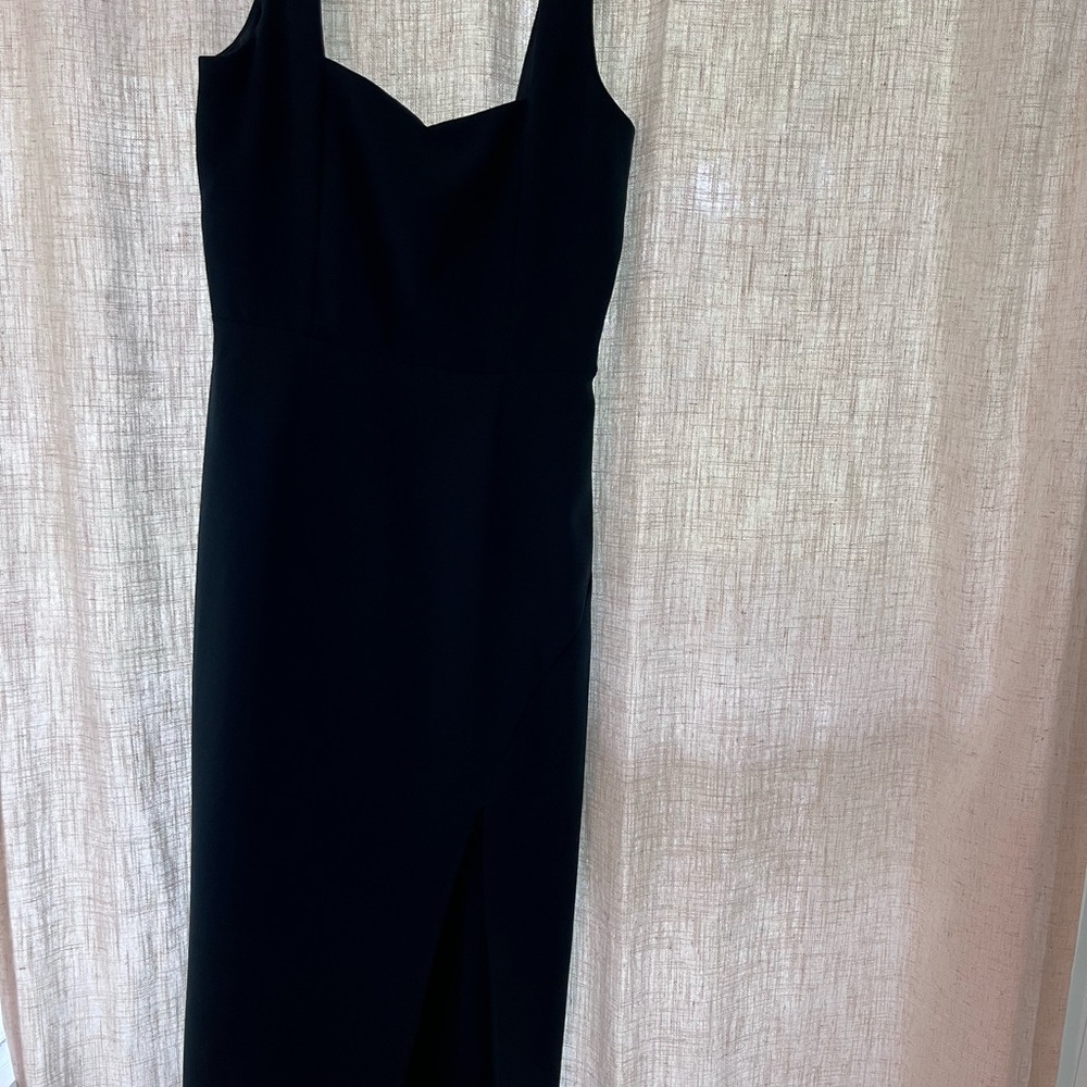 Calli. Dark Green Sleeveless Dress with Slit